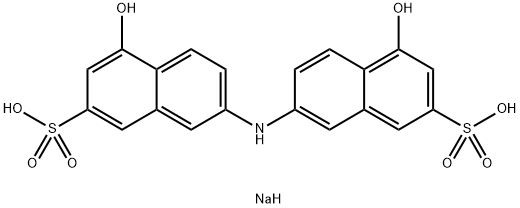 disodium 7,7'-iminobis(4-hydroxynaphthalene-2-sulphonate) 结构式