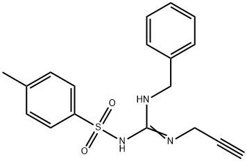 Benzenesulfonamide, 4-methyl-N-(((phenylmethyl)amino)(2-propynylamino) methylene)-, 结构式