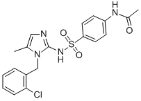Acetamide, N-(4-(((1-((2-chlorophenyl)methyl)-5-methyl-1H-imidazol-2-y l)amino)sulfonyl)phenyl)- 结构式
