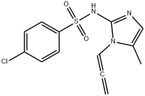 Benzenesulfonamide, 4-chloro-N-(5-methyl-1-(1,2-propadienyl-1H-imidazo l-2-yl)- Structure