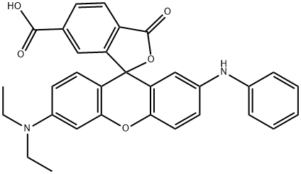 6'-(Diethylamino)-3-oxo-2'-(phenylamino)spiro[isobenzofuran-1(3H),9'-[9H]xanthene]-6-carboxylic acid Struktur