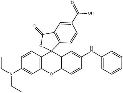 6'-(Diethylamino)-3-oxo-2'-(phenylamino)spiro[isobenzofuran-1(3H),9'-[9H]xanthene]-5-carboxylic acid Struktur