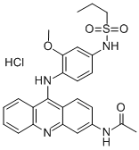 Acetamide, N-(9-(4-(propylsulfonamido)-2-methoxyanilino)-3-acridinyl)- , monohydrochloride Structure