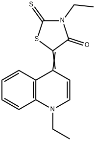 3-ethyl-5-(1-ethyl-(1H)-quinolin-4-ylidene)-2-thioxothiazolidin-4-one 结构式