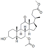 methyl (3alpha,5beta,7alpha)-7-acetoxy-3-hydroxy-12-oxocholan-24-oate Struktur