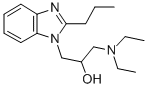 2-Propanol, 1-(diethylamino)-3-(2-propyl-1-benzimidazolyl)- Struktur