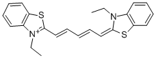 3-エチル-2-[5-[3-エチルベンゾチアゾール-2(3H)-イリデン]-1,3-ペンタジエニル]ベンゾチアゾリウム 化学構造式