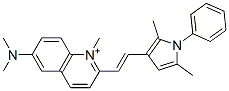 2-[2-(2,5-ジメチル-1-フェニル-1H-ピロール-3-イル)エテニル]-6-(ジメチルアミノ)-1-メチルキノリン-1-イウム 化学構造式