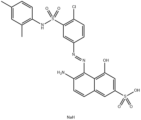 sodium 6-amino-5-[[4-chloro-3-[[(2,4-dimethylphenyl)amino]sulphonyl]phenyl]azo]-4-hydroxynaphthalene-2-sulphonate Struktur