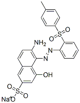 sodium 6-amino-4-hydroxy-5-[[2-[(p-tolyl)sulphonyl]phenyl]azo]naphthalene-2-sulphonate Struktur
