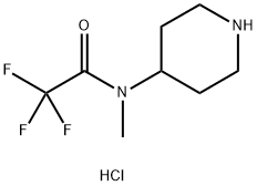 2,2,2-TRIFLUORO-N-METHYL-N-4-PIPERIDINYL-ACETAMIDE MONOHYDROCHLORIDE 结构式