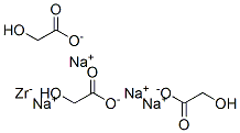 sodium tris(hydroxyacetate-O1,O2)oxozirconate(1-) Struktur