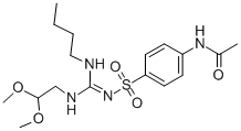 Acetamide, N-(4-((((butylamino)((2,2-dimethoxyethyl)amino)methylene)am ino)sulfonyl)phenyl)- 结构式