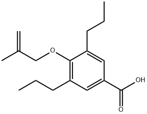 4-(2-methylprop-2-enoxy)-3,5-dipropyl-benzoic acid Struktur