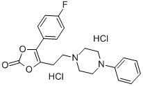 4-(4-フルオロフェニル)-5-[2-(4-フェニル-1-ピペラジニル)エチル]-1,3-ジオキソール-2-オン・2塩酸塩 化学構造式