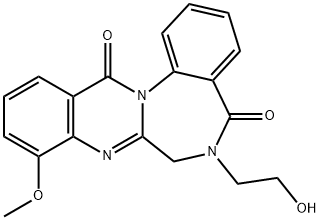 Quinazolino[3,2-a][1,4]benzodiazepine-5,13-dione,  6,7-dihydro-6-(2-hydroxyethyl)-9-methoxy- Struktur