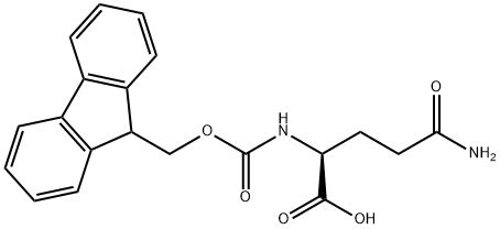 Nα-[(9H-フルオレン-9-イルメトキシ)カルボニル]-L-グルタミン 化学構造式