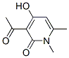 1,6-Dimethyl-3-acetyl-4-hydroxypyridine-2(1H)-one Structure