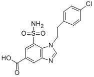 1H-Benzimidazole-5-carboxylic acid, 7-(aminosulfonyl)-1-(2-(4-chloroph enyl)ethyl)- Structure