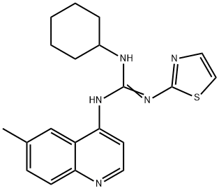 2-cyclohexyl-3-(6-methylquinolin-4-yl)-1-(1,3-thiazol-2-yl)guanidine Struktur