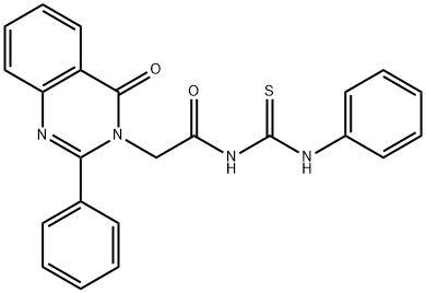 Urea, 1-((4-oxo-2-phenyl-3,4-dihydro-3-quinazolinyl)acetyl)-3-phenyl-2 -thio- Struktur