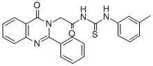 1-((4-Oxo-2-phenyl-3,4-dihydro-3-quinazolinyl)acetyl)-3-(m-tolyl)-2-th iourea 结构式