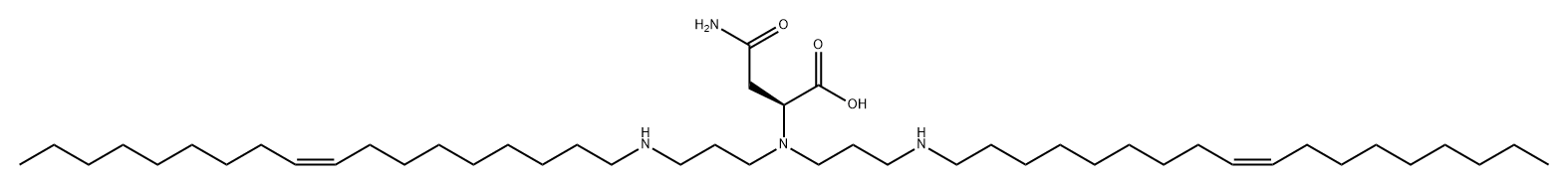 N2,N4-ビス[3-[(Z)-9-オクタデセニルアミノ]プロピル]-L-アスパラギン 化学構造式
