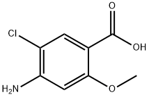 4-氨基-5-氯-2-甲氧基苯甲酸, 7206-70-4, 结构式