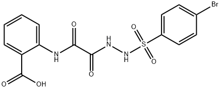2-[[[(4-bromophenyl)sulfonylamino]carbamoylformyl]amino]benzoic acid Struktur