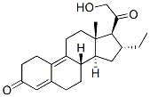 16α-エチル-21-ヒドロキシ-19-ノルプレグナ-4,9-ジエン-3,20-ジオン 化学構造式