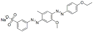 3-[[4-[(4-乙氧苯基)偶氮]-5-甲氧基-2-甲苯基]偶氮]-苯磺酸钠盐, 72138-85-3, 结构式