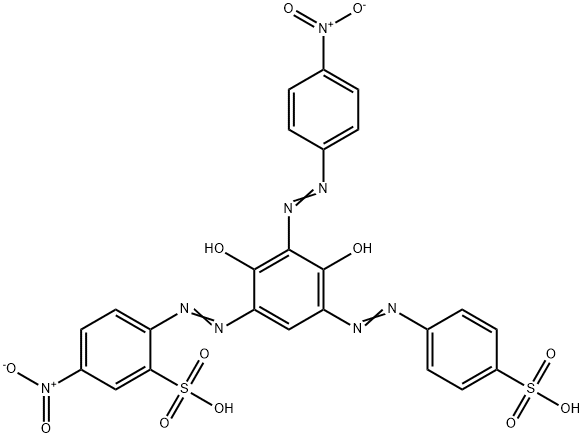 2-[[2,4-Dihydroxy-3-[(4-nitrophenyl)azo]-5-[(4-sulfophenyl)azo]phenyl]azo]-5-nitrobenzenesulfonic acid Structure