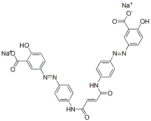 disodium 5,5'-[(1,4-dioxobut-2-ene-1,4-diyl)bis(imino-p-phenyleneazo)]disalicylate  Structure
