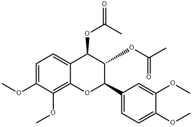 (2R)-2α-(3,4-Dimethoxyphenyl)-3,4-dihydro-7,8-dimethoxy-2H-1-benzopyran-3α,4α-diol diacetate Struktur