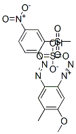 5-methoxy-4-methyl-2-[[2-(methylsulphonyl)-4-nitrophenyl]azo]benzenediazonium hydrogen sulphate Structure