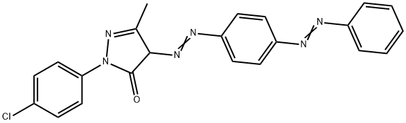 2-(4-Chlorophenyl)-2,4-dihydro-5-methyl-4-[[4-(phenylazo)phenyl]azo]-3H-pyrazol-3-one Structure