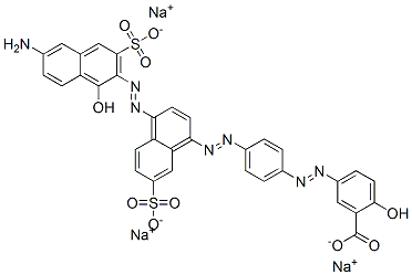 5-[[4-[[4-[(6-Amino-1-hydroxy-3-sulfo-2-naphthalenyl)azo]-7-sulfo-1-naphthalenyl]azo]phenyl]azo]-2-hydroxybenzoic acid trisodium salt Structure