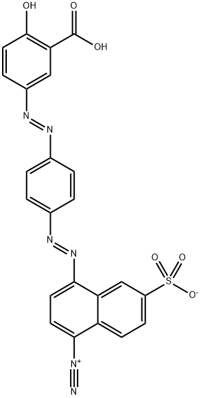 4-[[4-[(3-Carboxy-4-hydroxyphenyl)azo]phenyl]azo]-6-sulfonato-1-naphthalenediazonium Structure