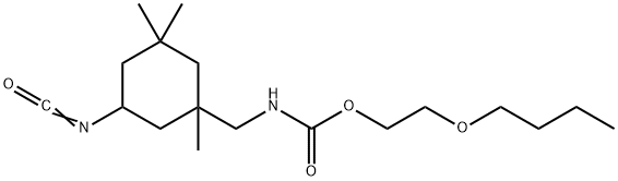 [(5-イソシアナト-1,3,3-トリメチルシクロヘキシル)メチル]カルバミド酸2-ブトキシエチル 化学構造式