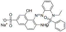 6-Amino-5-[[2-[ethyl(phenylsulfonyl)amino]phenyl]azo]-4-hydroxy-2-naphthalenesulfonic acid sodium salt Struktur