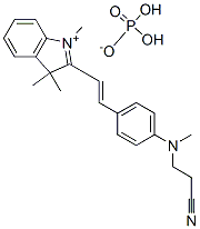 2-[2-[4-[(2-cyanoethyl)methylamino]phenyl]vinyl]-1,3,3-trimethyl-3H-indolium dihydrogen phosphate Structure