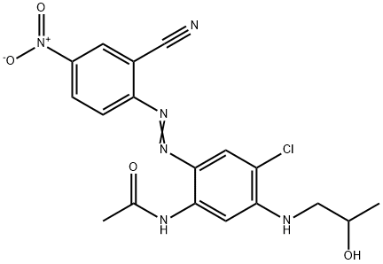 N-[4-chloro-2-[(2-cyano-4-nitrophenyl)azo]-5-[(2-hydroxypropyl)amino]phenyl]acetamide Struktur