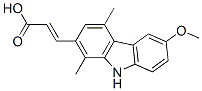 3-(6-メトキシ-1,4-ジメチル-9H-カルバゾール-2-イル)プロペン酸 化学構造式