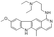 1-(3-ジエチルアミノプロピルアミノ)-9-メトキシ-5-メチル-6H-ピリド[4,3-b]カルバゾール 化学構造式