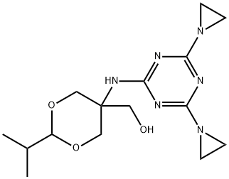 5-[[4,6-Di(1-aziridinyl)-1,3,5-triazin-2-yl]amino]-2-isopropyl-1,3-dioxane-5-methanol Struktur