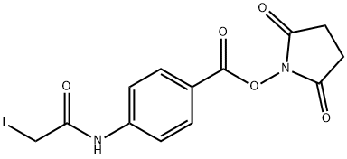 N-succinimidyl-4-((iodoacetyl)amino)benzoate Struktur