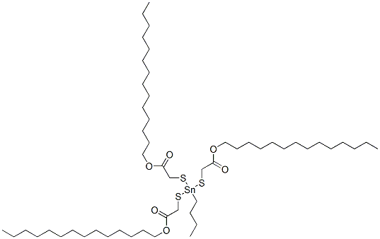 tritetradecyl 2,2',2''-[(butylstannylidyne)tris(thio)]triacetate 结构式