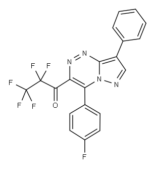 1-Propanone, 1-(4-(4-fluorophenyl)-8-phenylpyrazolo(5,1-c)(1,2,4)triaz in-3-yl)-2,2,3,3,3-pentafluoro- 结构式