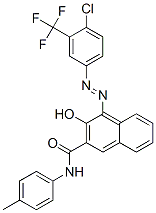 4-[[4-クロロ-3-(トリフルオロメチル)フェニル]アゾ]-3-ヒドロキシ-N-(4-メチルフェニル)-2-ナフタレンカルボアミド 化学構造式