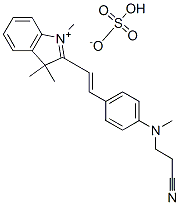2-[2-[4-[(2-cyanoethyl)methylamino]phenyl]vinyl]-1,3,3-trimethyl-3H-indolium hydrogen sulphate Struktur